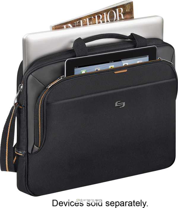 solo - Urban Briefcase for 15.6" Laptop - Black/Orange - Image 4